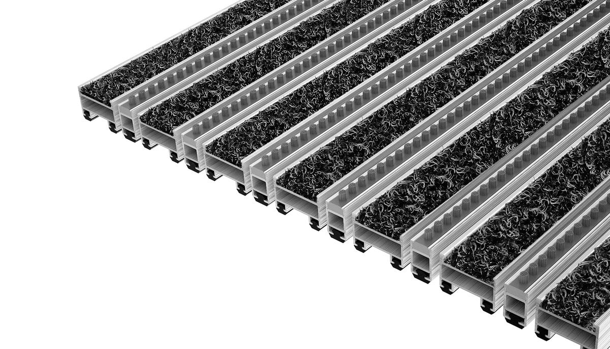 Entrance Mat Top Clean Trend 22 Wave Insert And Brush Strip
