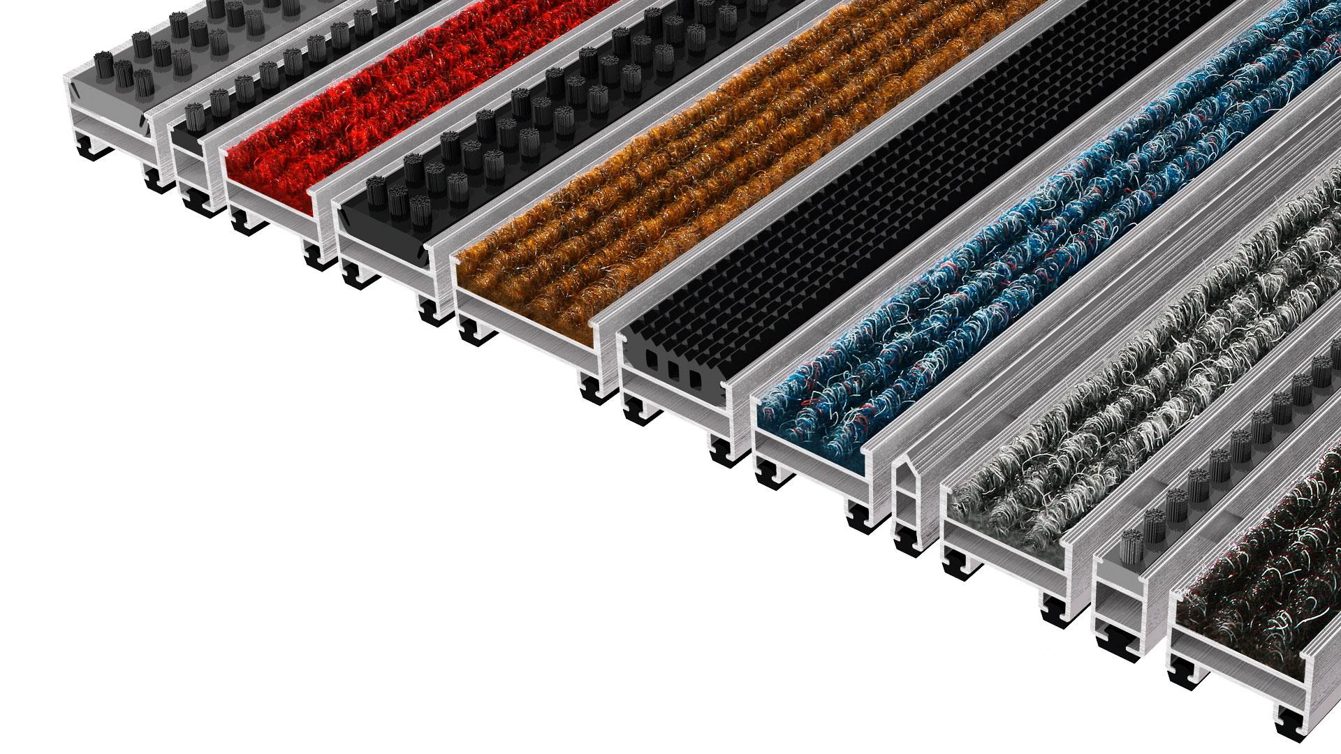 wide range of colour options for your custom entrance matting system